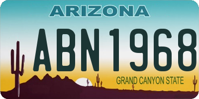 AZ license plate ABN1968