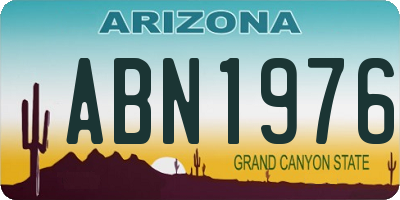 AZ license plate ABN1976