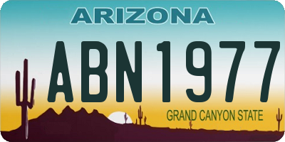 AZ license plate ABN1977
