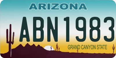 AZ license plate ABN1983