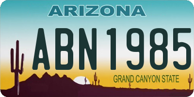 AZ license plate ABN1985
