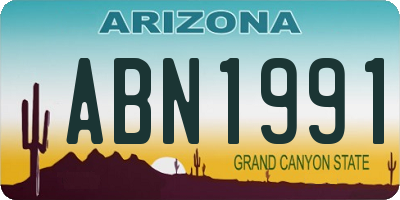 AZ license plate ABN1991