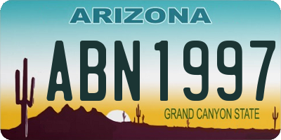 AZ license plate ABN1997