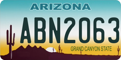 AZ license plate ABN2063