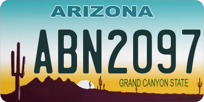 AZ license plate ABN2097