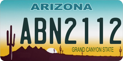 AZ license plate ABN2112