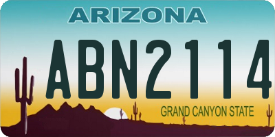 AZ license plate ABN2114