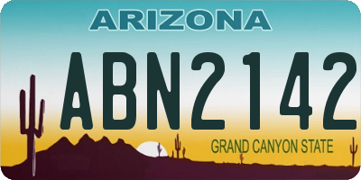 AZ license plate ABN2142