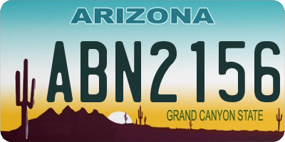 AZ license plate ABN2156