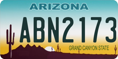 AZ license plate ABN2173