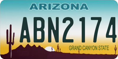 AZ license plate ABN2174