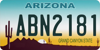 AZ license plate ABN2181