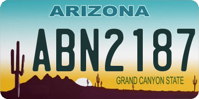 AZ license plate ABN2187
