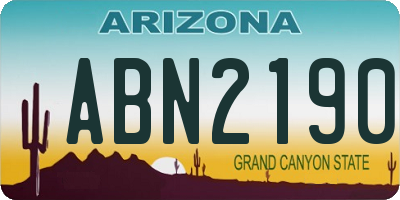AZ license plate ABN2190