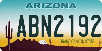 AZ license plate ABN2192
