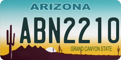AZ license plate ABN2210
