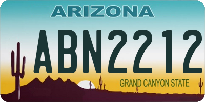 AZ license plate ABN2212