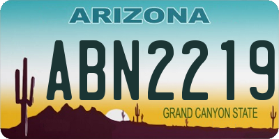 AZ license plate ABN2219