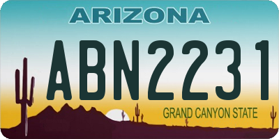 AZ license plate ABN2231