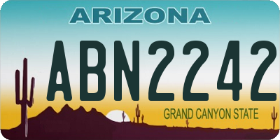 AZ license plate ABN2242