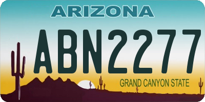 AZ license plate ABN2277