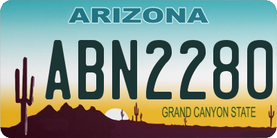 AZ license plate ABN2280