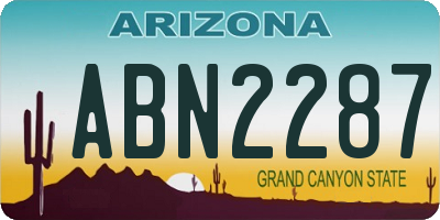 AZ license plate ABN2287