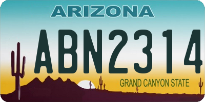 AZ license plate ABN2314