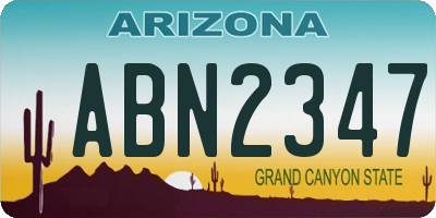 AZ license plate ABN2347