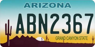 AZ license plate ABN2367