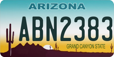 AZ license plate ABN2383