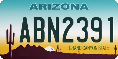 AZ license plate ABN2391