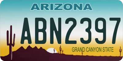 AZ license plate ABN2397