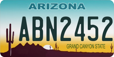 AZ license plate ABN2452
