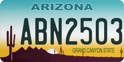 AZ license plate ABN2503