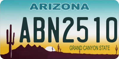 AZ license plate ABN2510