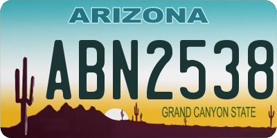 AZ license plate ABN2538