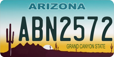 AZ license plate ABN2572