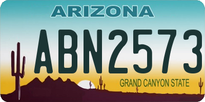 AZ license plate ABN2573