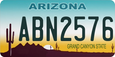 AZ license plate ABN2576