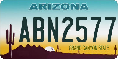 AZ license plate ABN2577