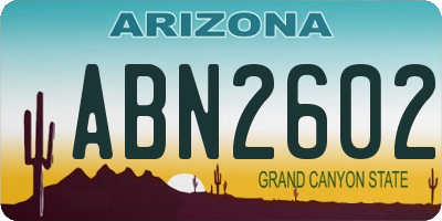 AZ license plate ABN2602