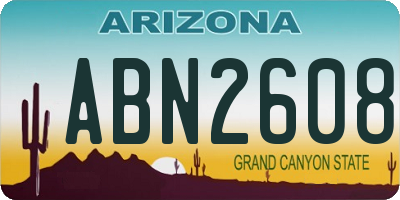 AZ license plate ABN2608