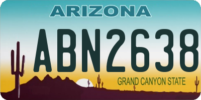 AZ license plate ABN2638