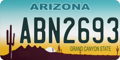AZ license plate ABN2693