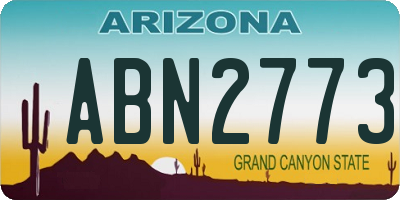 AZ license plate ABN2773