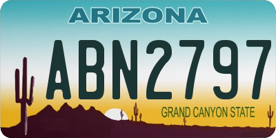 AZ license plate ABN2797