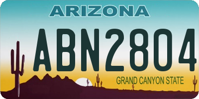 AZ license plate ABN2804