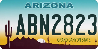 AZ license plate ABN2823