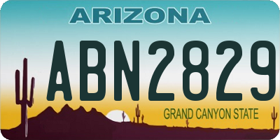 AZ license plate ABN2829
